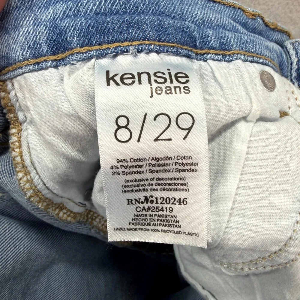 Kensie Jeans Women 8/29 Blue Pants Distress Vintage Luxe The Ella High Rise Slim